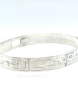 Bangle - Sterling Silver - 3/8" - Orca Bear - Longer Length