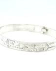 Bangle - Sterling Silver - 3/8" - Orca Bear - Longer Length