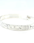 Bangle - Sterling Silver - 3/8" - Orca Moon Orca - Longer Length