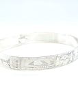Bangle - Sterling Silver - 3/8" - Orca Moon Orca - Longer Length