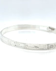 Bangle - Sterling Silver - 1/4" - Orca sun Orca - Longer Length