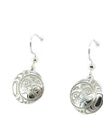 Earrings - Sterling Silver - Drop - Round - Moon - Small - 15mm