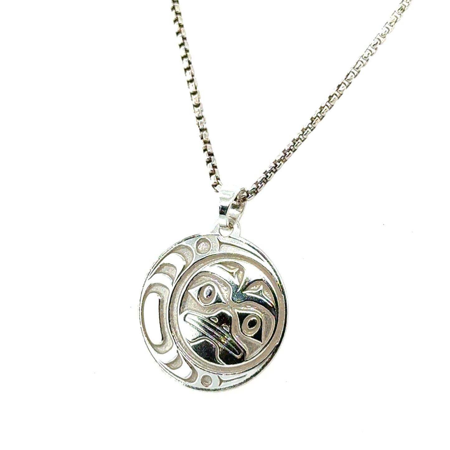 Pendant - Sterling Silver - Round - Moon - Small - 20mm