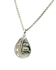Pendant - Sterling Silver - Teardrop - Raven - Mini - 19mm