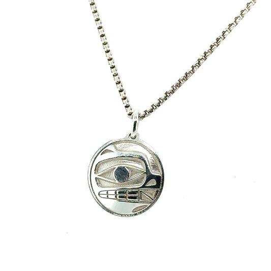 Pendant - Sterling Silver - Round - Bear - Mini - 15mm