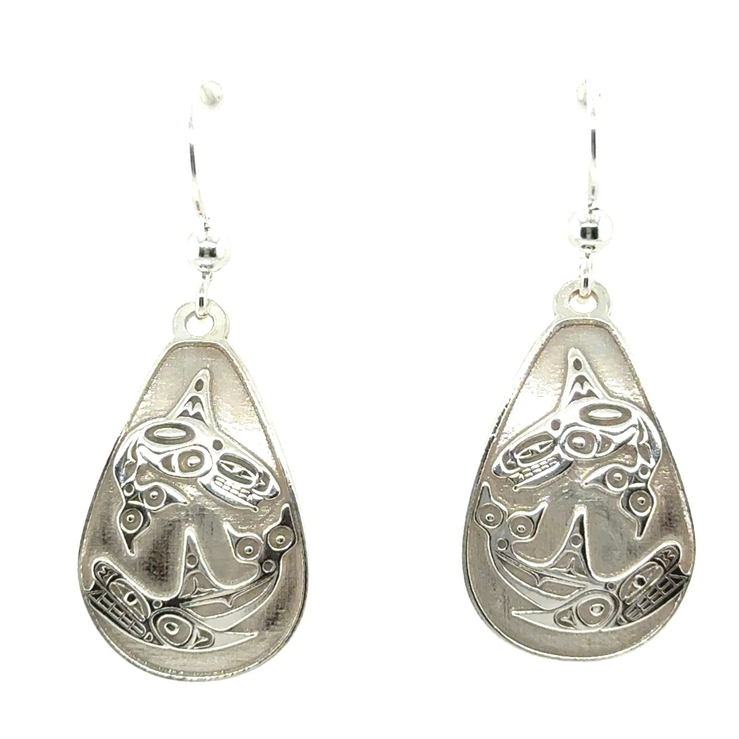 Earrings - Sterling Silver - Drop - Teardrop - Orcas - Medium - 25mm