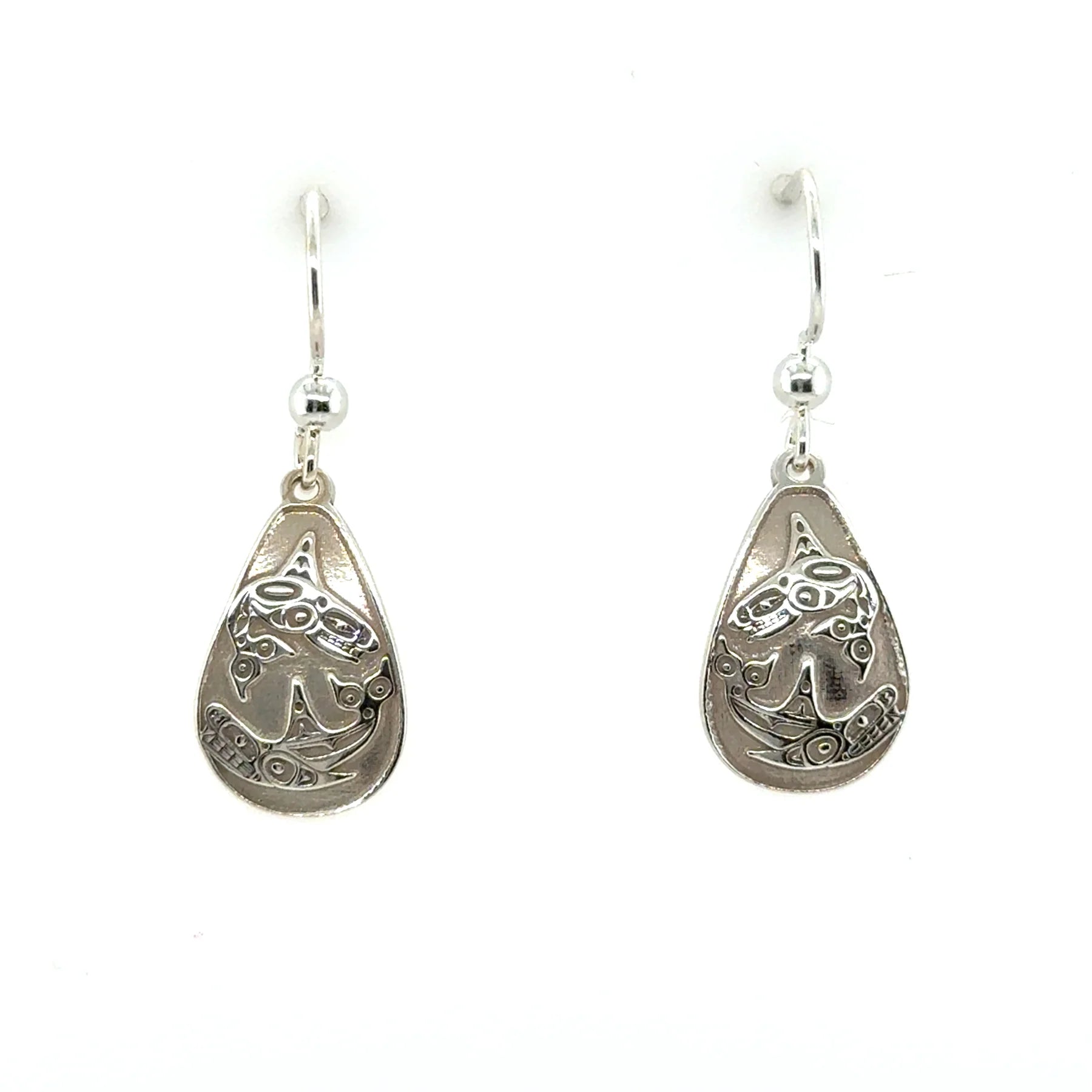 Earrings - Sterling Silver - Drop - Teardrop - Orcas - Small - 18mm