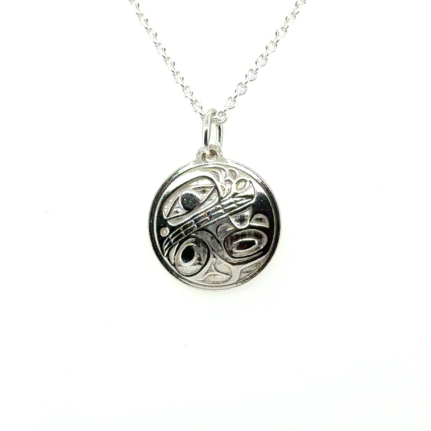 Pendant - Sterling Silver - Round - Orca 2 - Mini - 15mm