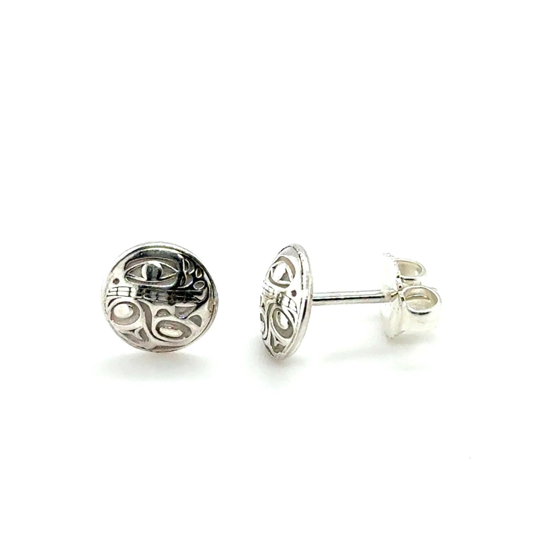 Earrings - Sterling Silver - Stud - Orca 2 - Micro - 8mm
