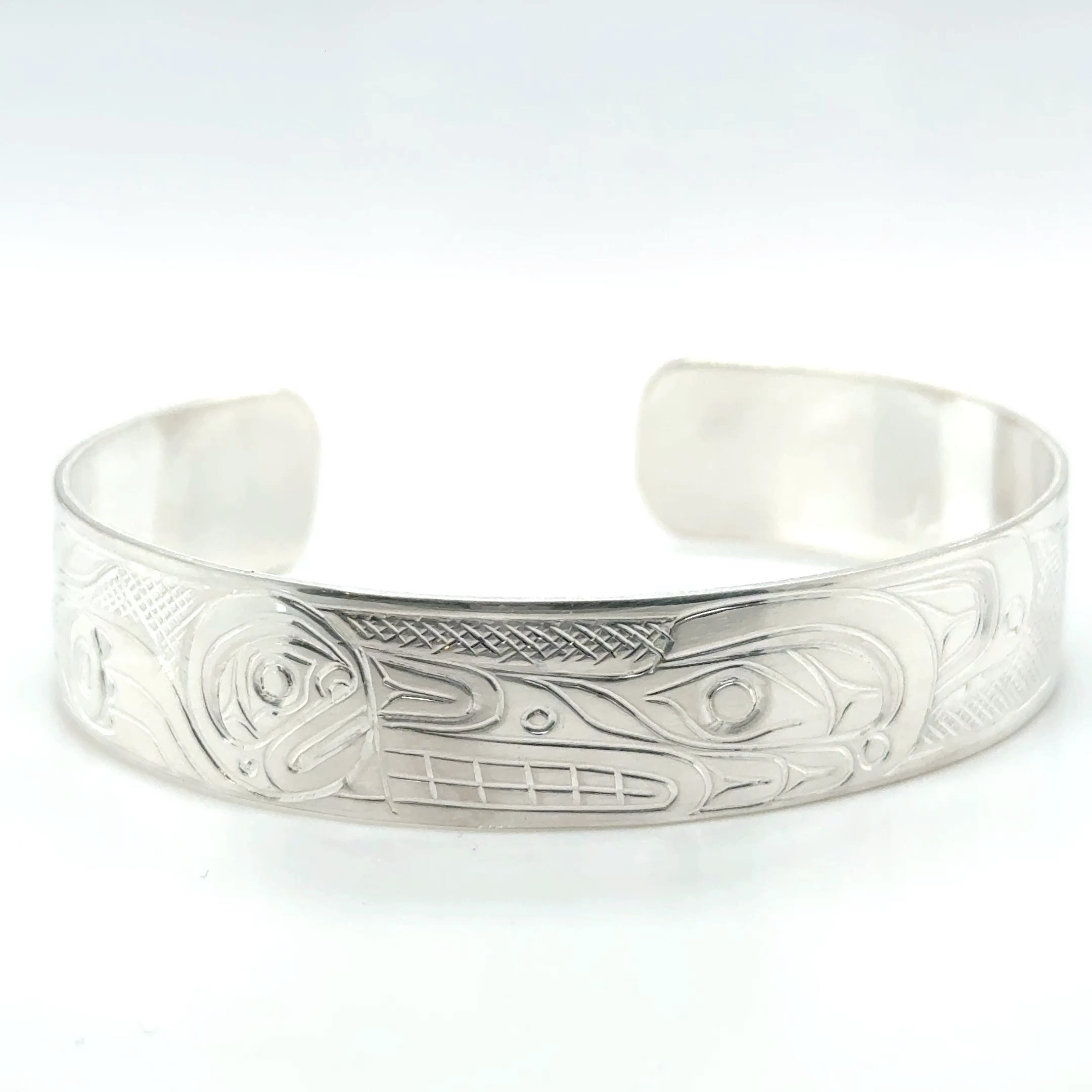 Bracelet - Sterling Silver - 1/2" - Wolf & Moon