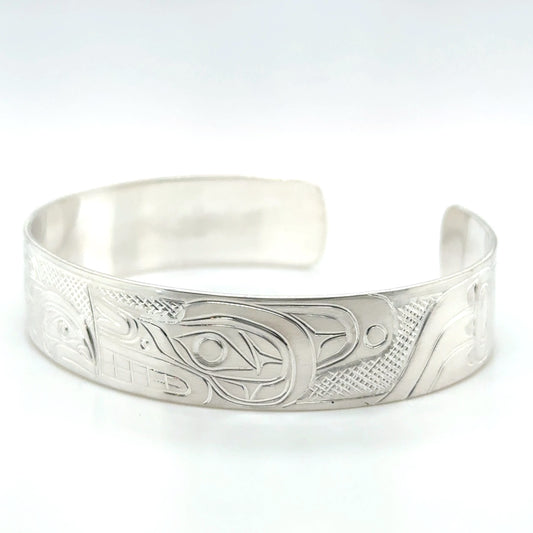 Bracelet - Sterling Silver - 1/2" - Wolf & Salmon