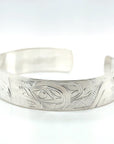 Bracelet - Sterling Silver - 1/2" - Wolf & Salmon