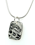 Pendant - Sterling Silver - Rectangle - Raven