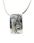 Pendant - Sterling Silver - Rectangle - Salmon