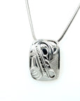 Pendant - Sterling Silver - Rectangle - Wolf