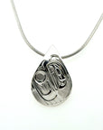 Pendant - Sterling Silver - Teardrop - Raven