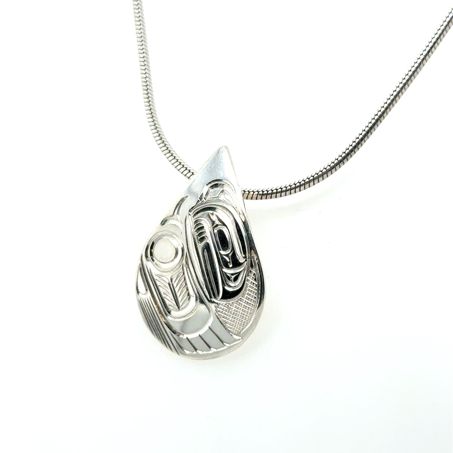 Pendant - Sterling Silver - Teardrop - Raven