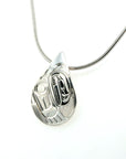 Pendant - Sterling Silver - Teardrop - Raven