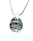 Pendant - Sterling Silver - Teardrop - Orca
