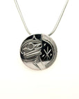 Pendant - Sterling Silver - Round - Moon