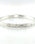 Bangle - Sterling Silver - 1/4" - Ravens - Shorter Length