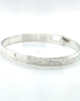 Bangle - Sterling Silver - 1/4" - Ravens - Shorter Length