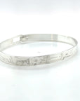 Bangle - Sterling Silver - 1/4" - Ravens - Shorter Length