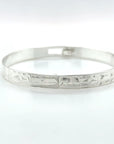 Bangle - Sterling Silver - 1/4" - Wolf & Hummingbird - Shorter Length