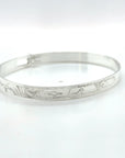 Bangle - Sterling Silver - 1/4" - Eagle & Raven - Shorter Length