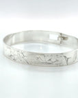 Bangle - Sterling Silver - 3/8" - Eagle, Sun, & Hummingbird - Shorter Length