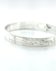 Bangle - Sterling Silver - 3/8" - Raven & Eagle - Shorter Length