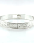 Bangle - Sterling Silver - 3/8" - Hummingbird & Eagle - Shorter Length