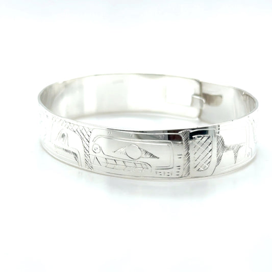 Bangle - Sterling Silver - 1/2" - Eagle & Orca
