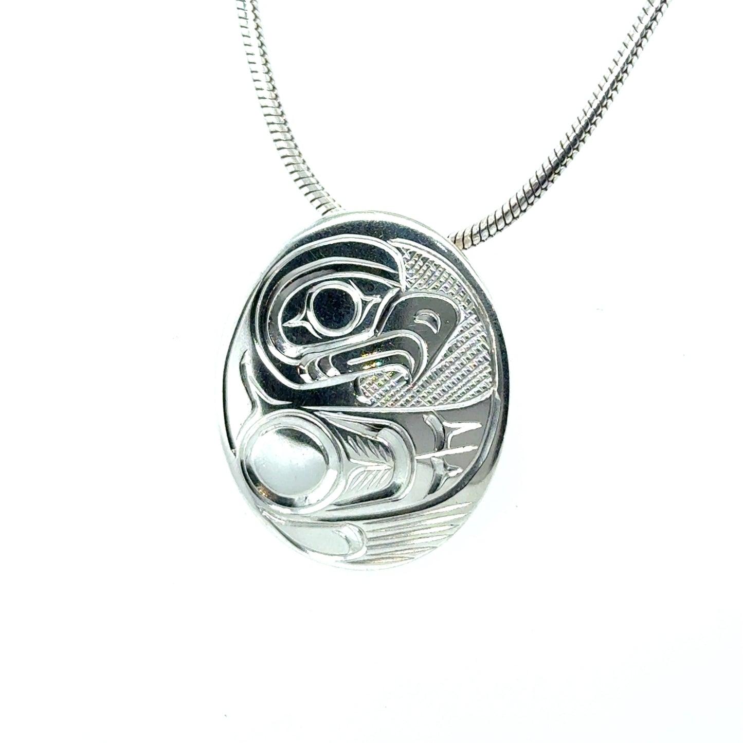 Pendant - Sterling Silver - Oval - Eagle