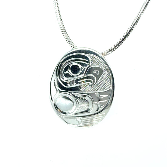 Pendant - Sterling Silver - Oval - Eagle