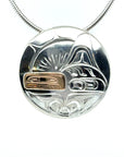 Pendant - Gold & Silver - Oval - Orca