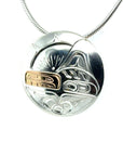 Pendant - Gold & Silver - Oval - Orca