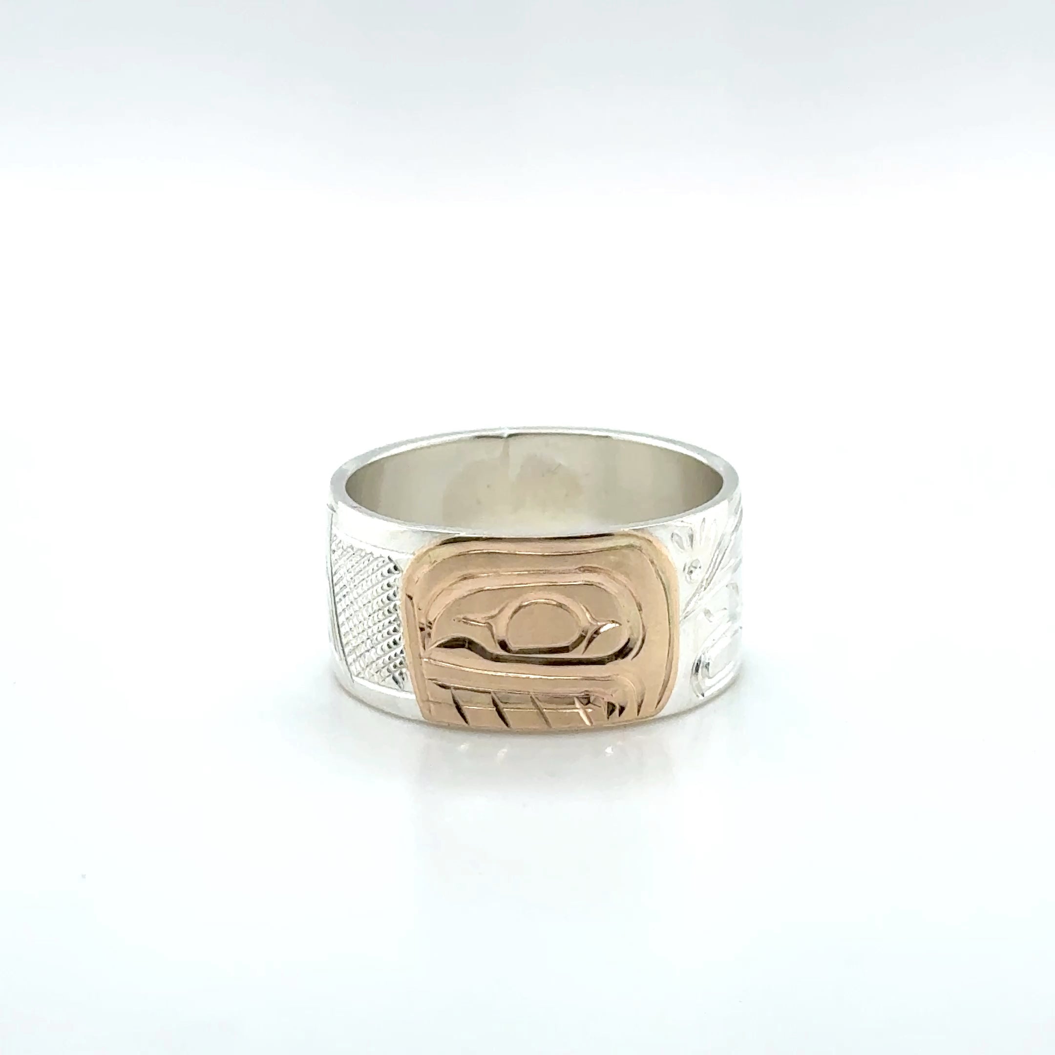 Ring - Gold and Silver - 3/8" - Orca - Size 9 - For Corra