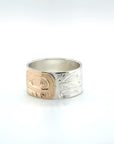 Ring - Gold and Silver - 3/8" - Orca - Size 9