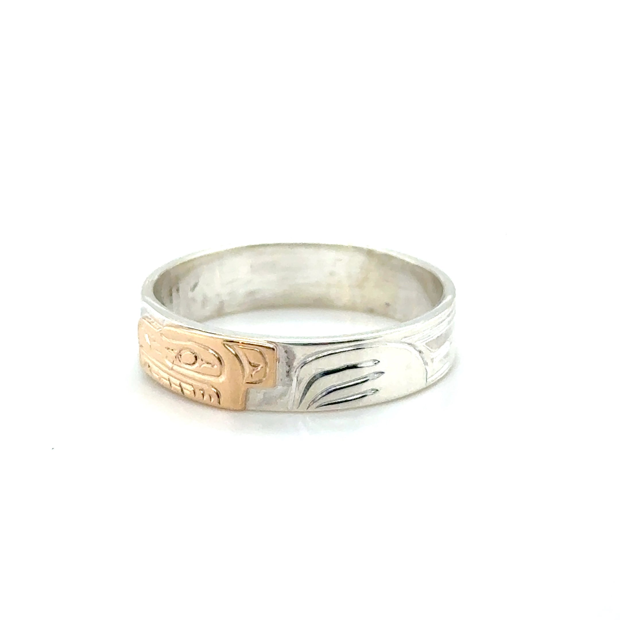 Ring - Gold & Silver - 3/16" - Bear - Size 9
