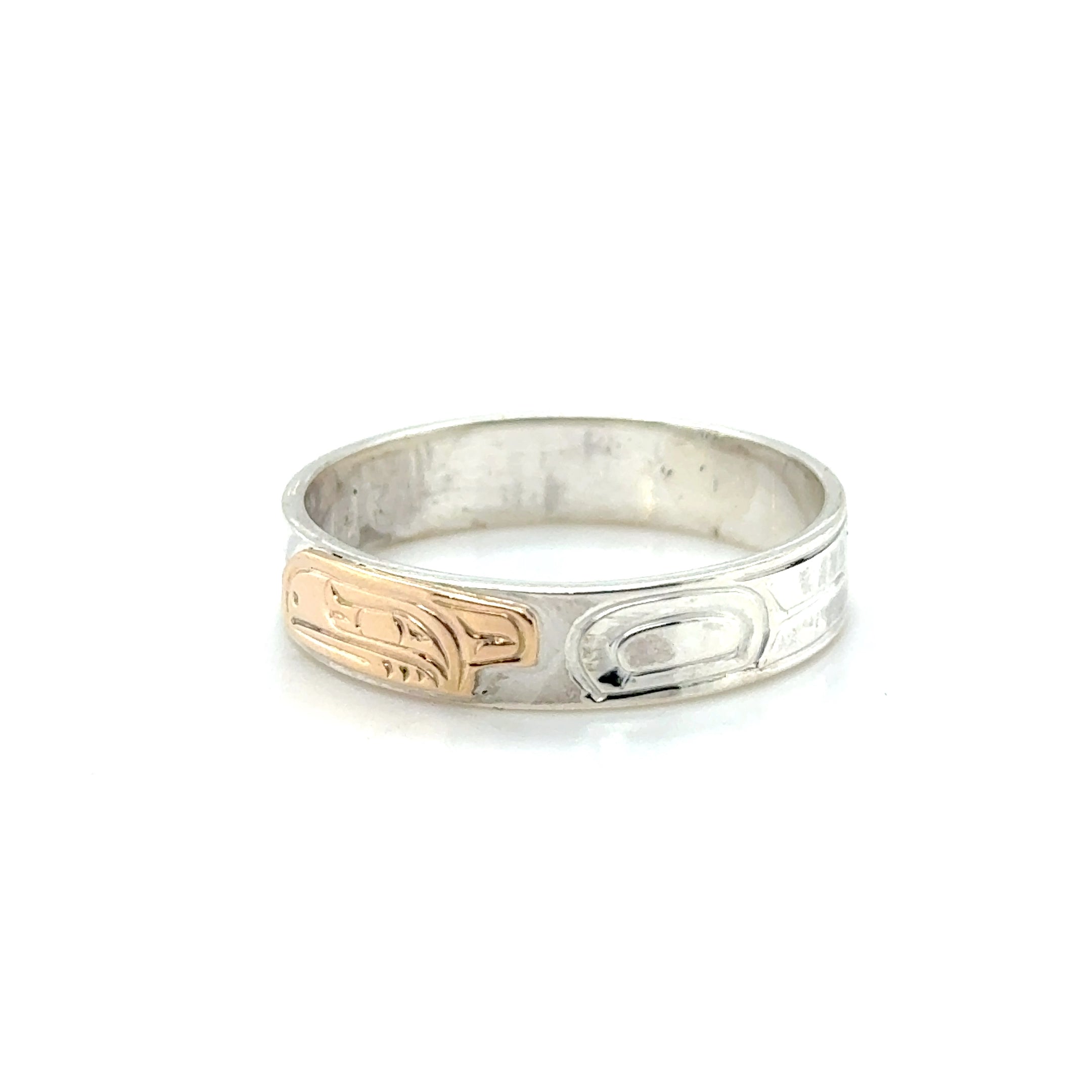 Ring - Gold & Silver - 3/16" - Raven - Size 10