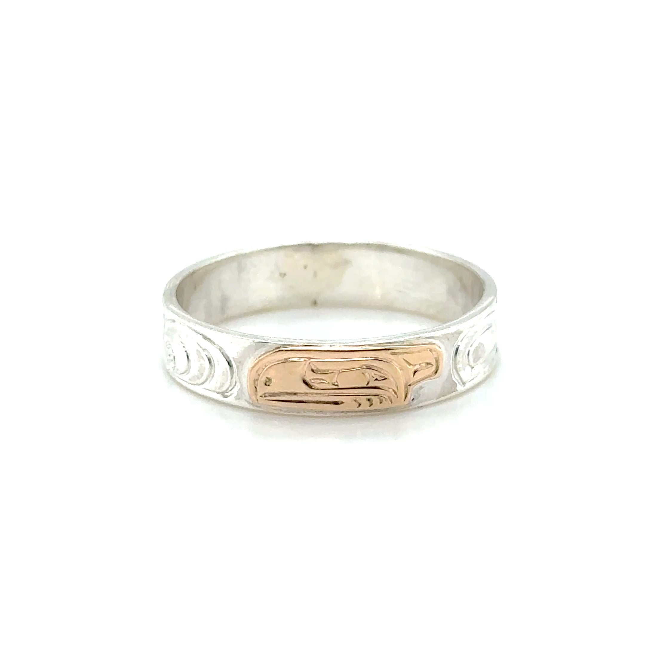 Ring - Gold & Silver - 3/16" - Raven - Size 10
