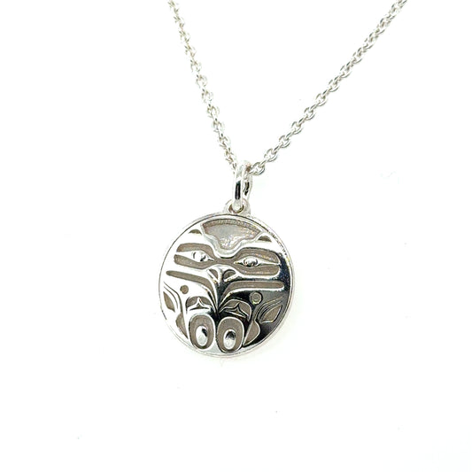 Pendant - Sterling Silver - Round - Eagle Front - Mini - 15mm