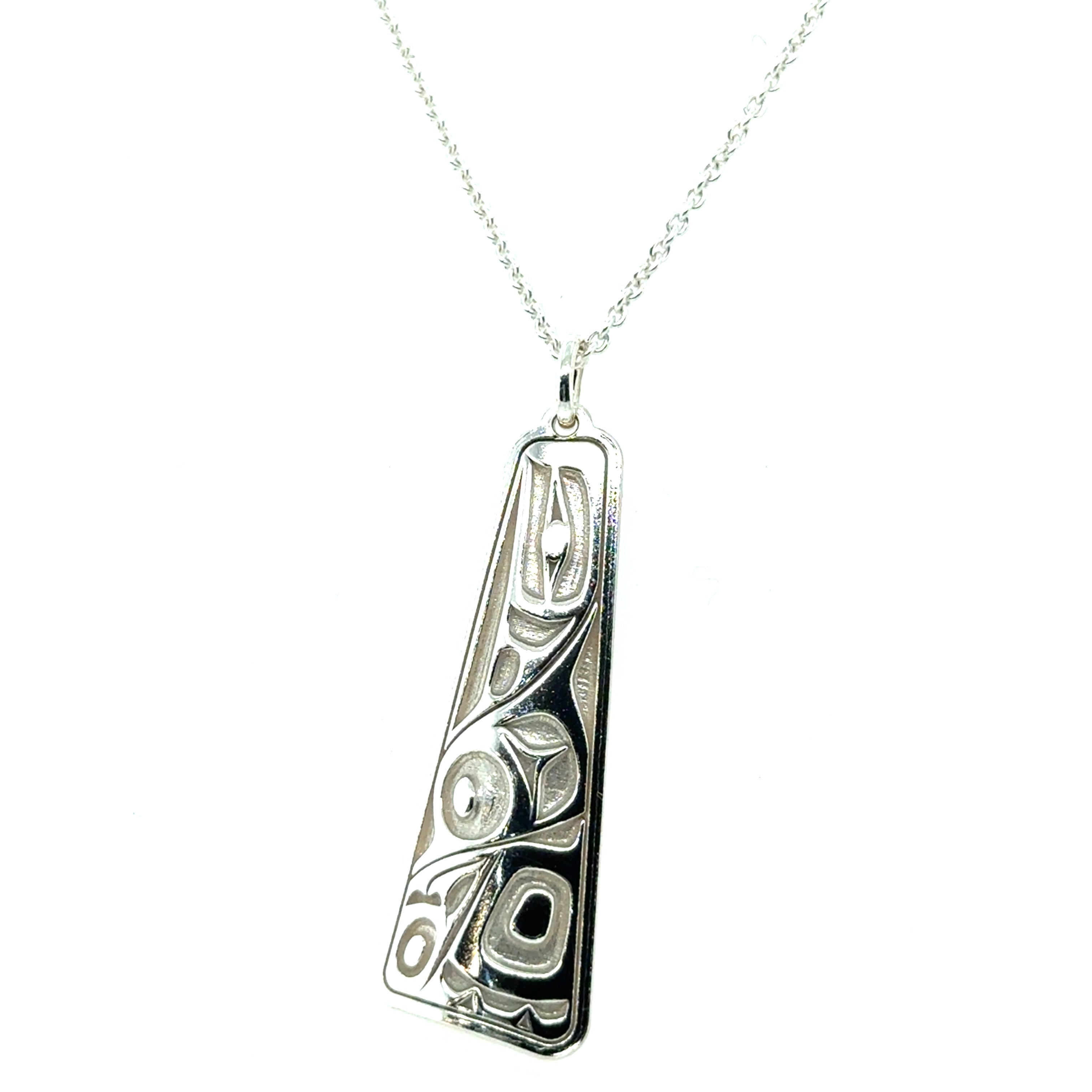 Pendant - Sterling Silver - Triangle - Raven - Large - 38mm