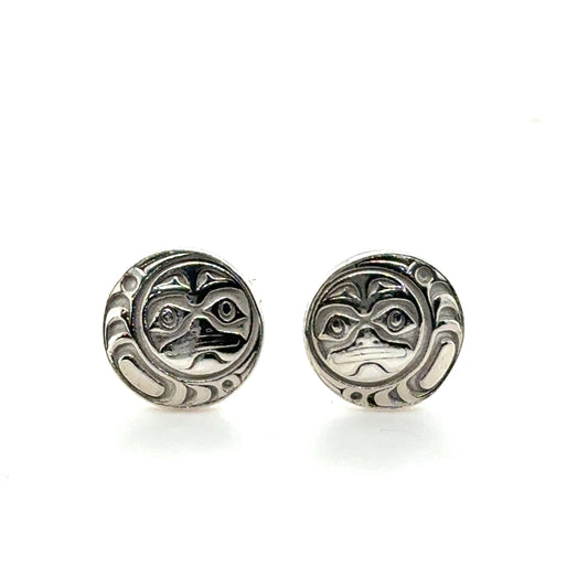 Earrings - Sterling Silver - Stud - Moon - Small - 10mm