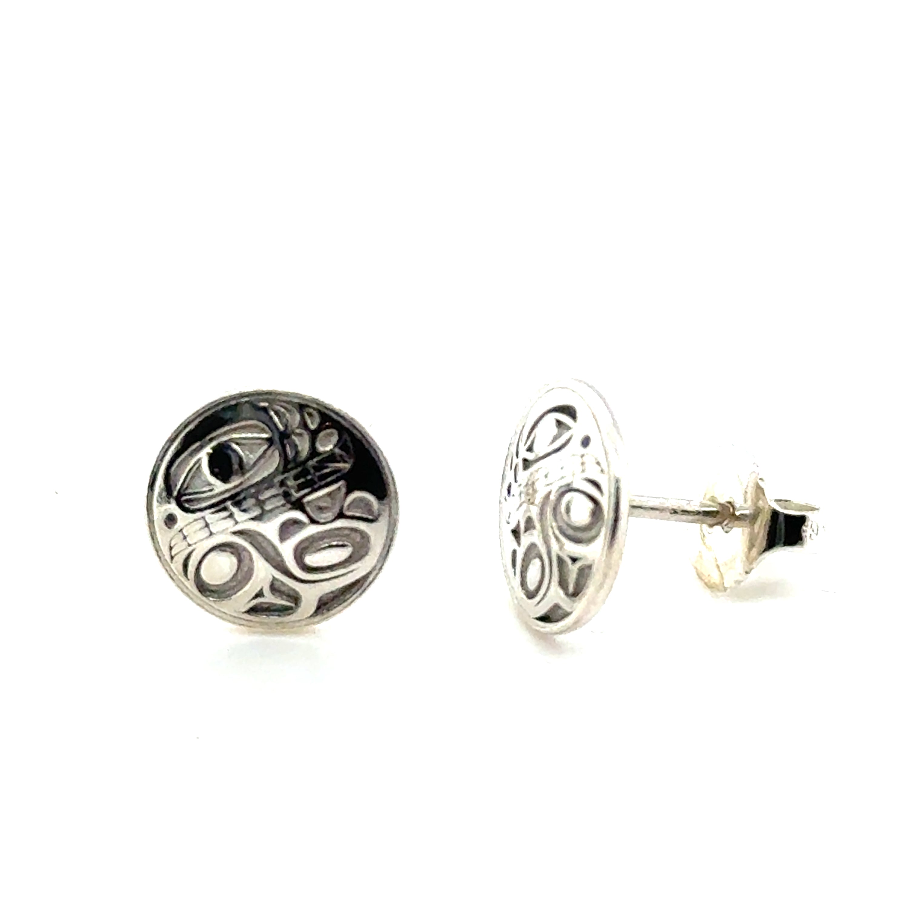 Earrings - Sterling Silver - Stud - Orca 2 - Small - 10mm