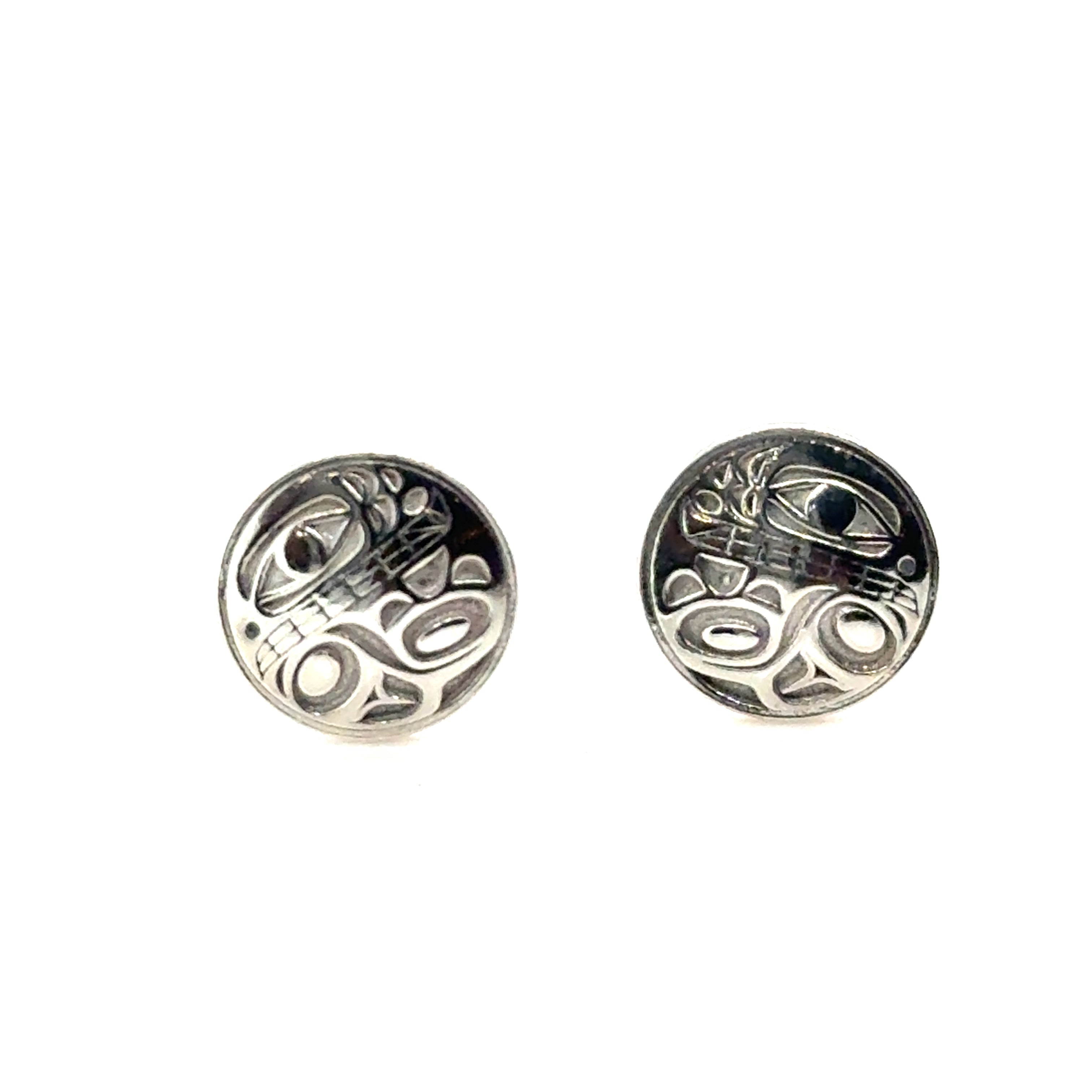 Earrings - Sterling Silver - Stud - Orca 2 - Small - 10mm