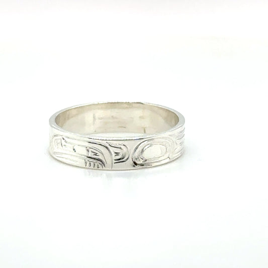 Ring - Sterling Silver - 3/16" - Raven - Size 6
