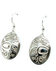Earrings - Sterling Silver - Drop - Oval - Eagle - 25mm