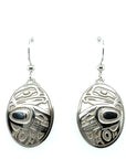 Earrings - Sterling Silver - Drop - Oval - Eagle - 25mm